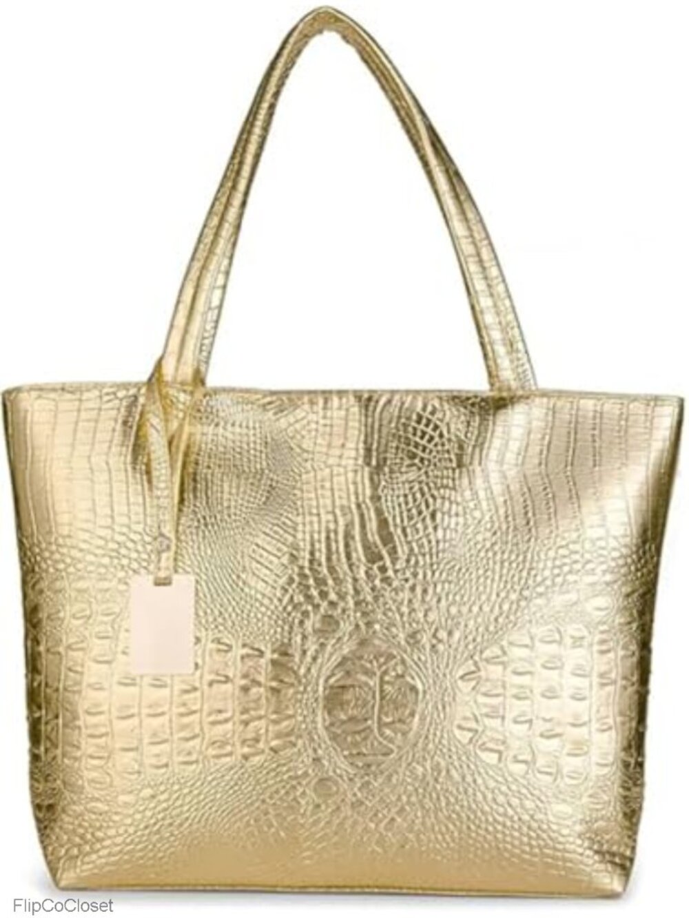 Womens Large Tote Shoulder Handbag PU Faux Leather Crocodile Hobo Bag